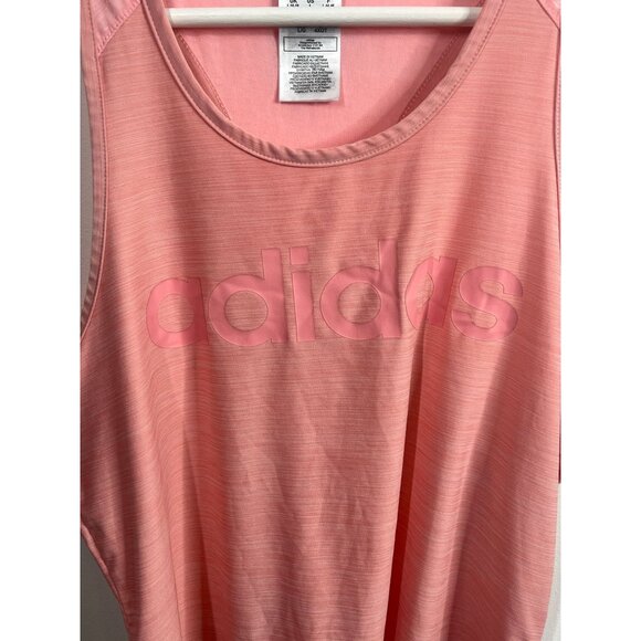 Adidas Pink Oversized Logo Tank Size Large Sleeveless Gym Top - Picture 3 of 14
